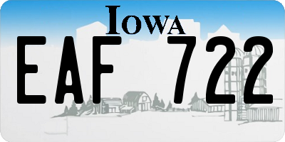 IA license plate EAF722