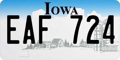 IA license plate EAF724