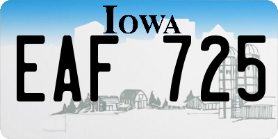 IA license plate EAF725