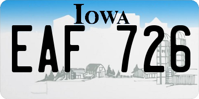 IA license plate EAF726