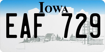 IA license plate EAF729