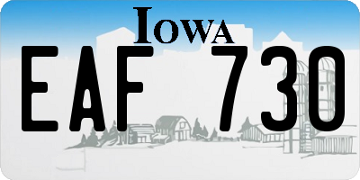 IA license plate EAF730