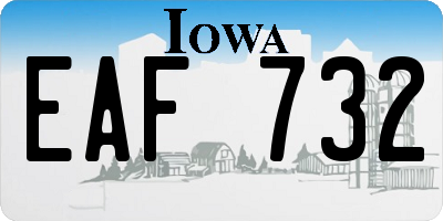 IA license plate EAF732