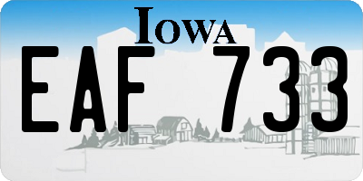 IA license plate EAF733