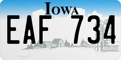 IA license plate EAF734