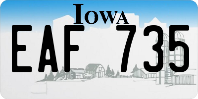 IA license plate EAF735