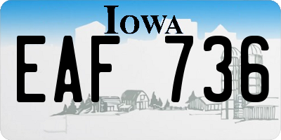 IA license plate EAF736