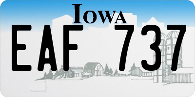 IA license plate EAF737