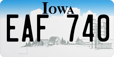 IA license plate EAF740