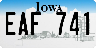 IA license plate EAF741