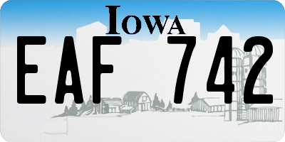 IA license plate EAF742