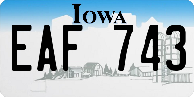 IA license plate EAF743