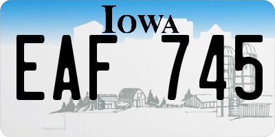 IA license plate EAF745