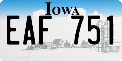 IA license plate EAF751