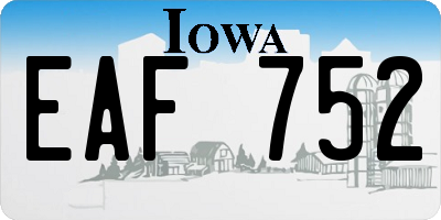 IA license plate EAF752