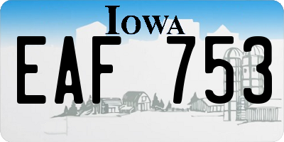 IA license plate EAF753