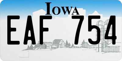 IA license plate EAF754