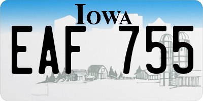 IA license plate EAF755