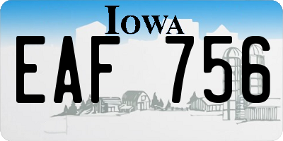 IA license plate EAF756