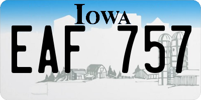 IA license plate EAF757