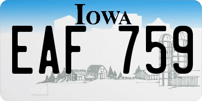 IA license plate EAF759