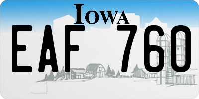 IA license plate EAF760