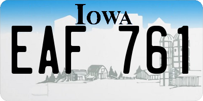 IA license plate EAF761