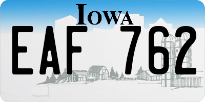 IA license plate EAF762