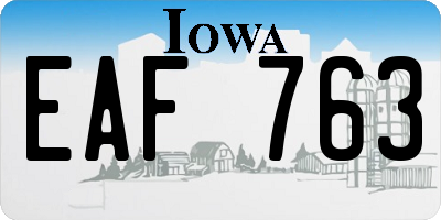 IA license plate EAF763