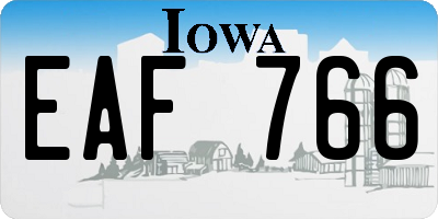 IA license plate EAF766