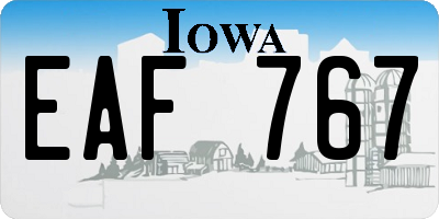 IA license plate EAF767