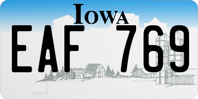 IA license plate EAF769