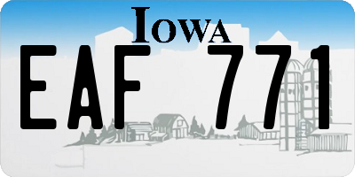 IA license plate EAF771