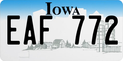 IA license plate EAF772