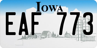 IA license plate EAF773