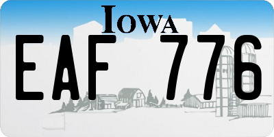 IA license plate EAF776