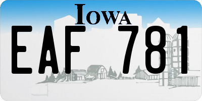 IA license plate EAF781