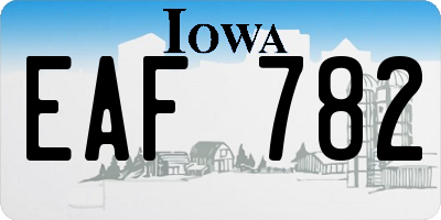 IA license plate EAF782