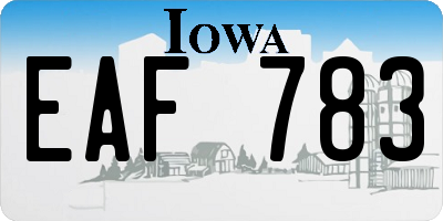 IA license plate EAF783