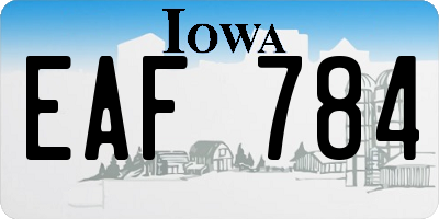 IA license plate EAF784