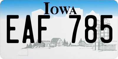 IA license plate EAF785