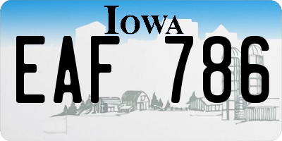 IA license plate EAF786