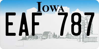 IA license plate EAF787