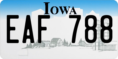 IA license plate EAF788