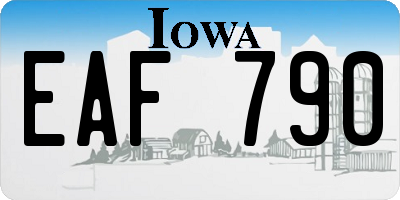 IA license plate EAF790