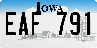 IA license plate EAF791