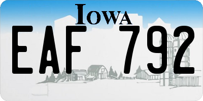 IA license plate EAF792