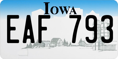 IA license plate EAF793