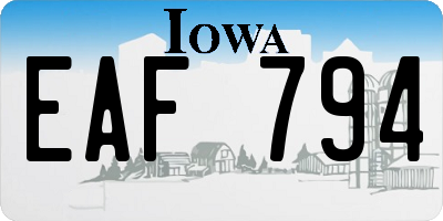 IA license plate EAF794