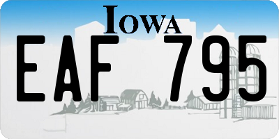 IA license plate EAF795